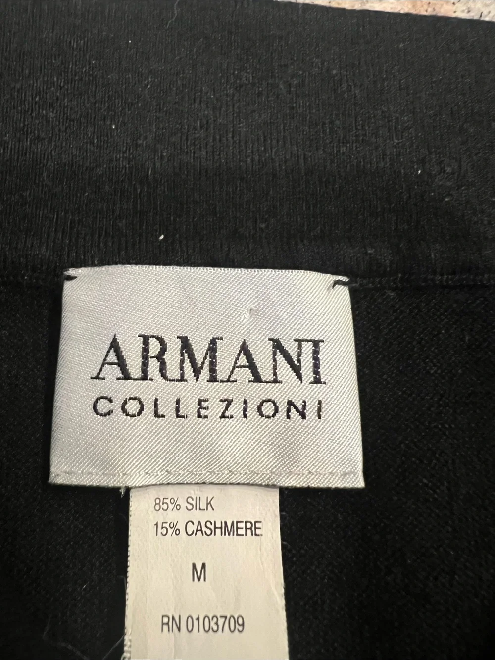 Armani Collezioni Men’s Cashmere-Silk Blend Long-Sleeve Polo Shirt - Black